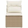 vidaXL Garden Sofa Armless with Cushions Beige Poly Rattan