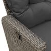 vidaXL Reclining Garden Sofa with Cushions L-shaped Grey Poly Rattan