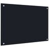 vidaXL Kitchen Backsplash Black 70 x 50 cm Tempered Glass