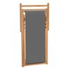 vidaXL Folding Beach Chair Solid Teak Wood Grey