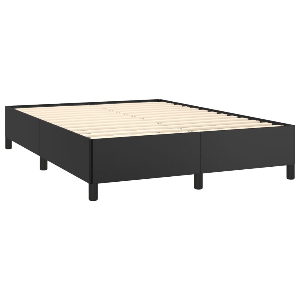 vidaXL Bed Frame without Mattress Black 137x187 cm Double Faux Leather