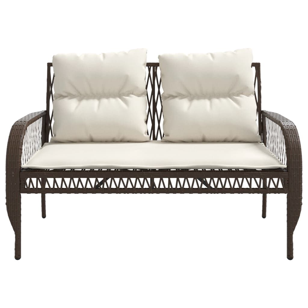 vidaXL 4 Piece Garden Sofa Set with Cushions Brown Poly Rattan