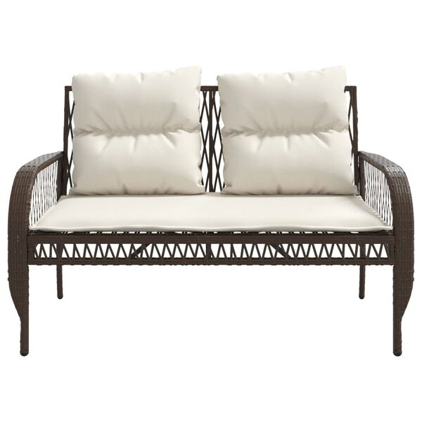 vidaXL 4 Piece Garden Sofa Set with Cushions Brown Poly Rattan
