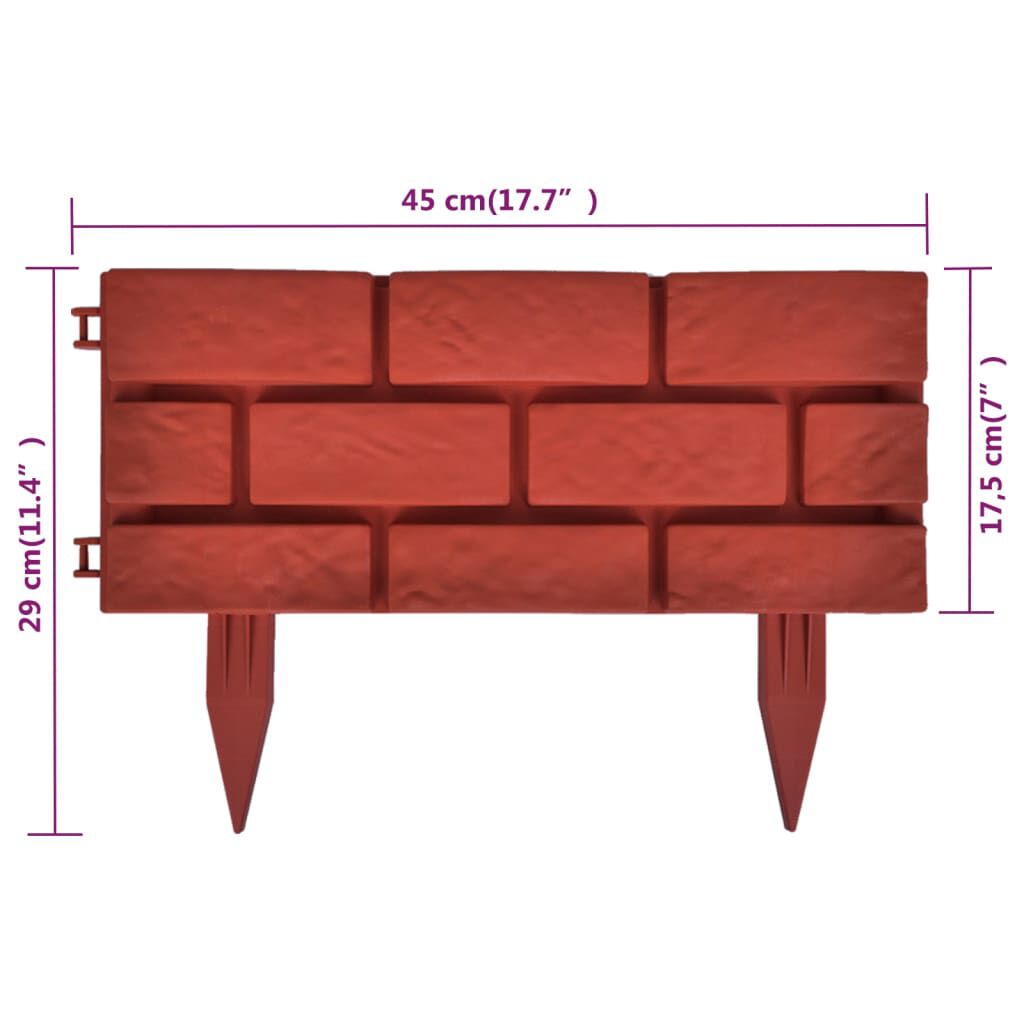 Lawn Divider with Brick Design 11 pcs