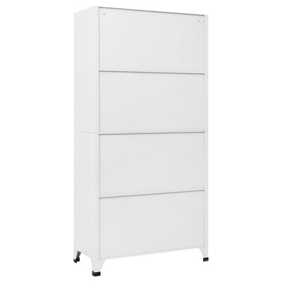 vidaXL Locker Cabinet White 90x45x180 cm Steel