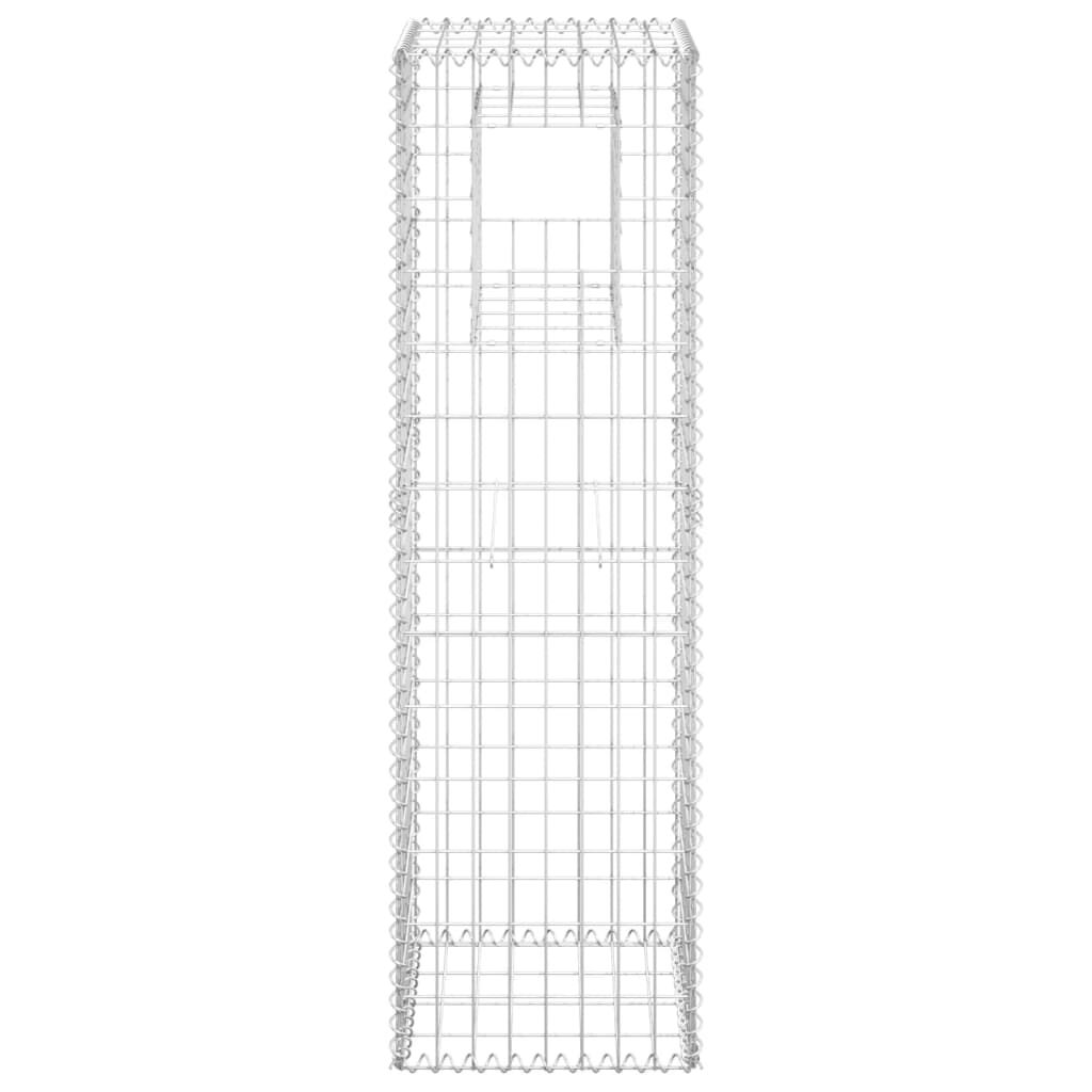 vidaXL Gabion Basket Posts 2 pcs 40x40x140 cm Iron