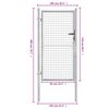 vidaXL Garden Gate Galvanised Steel 105x150 cm Silver