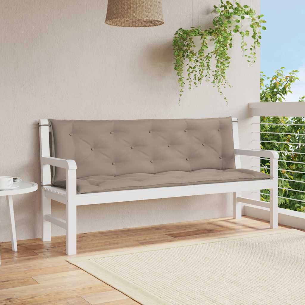 vidaXL Garden Bench Cushion Taupe 150x(50+50)x7cm Oxford Fabric