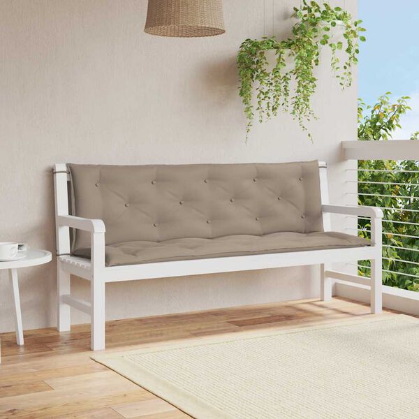 vidaXL Garden Bench Cushion Taupe 150x(50+50)x7cm Oxford Fabric