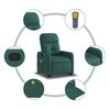 vidaXL Stand up Massage Recliner Chair Dark Green Fabric