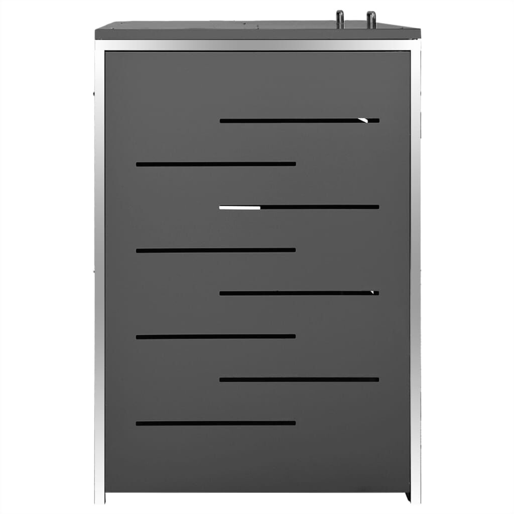 vidaXL Double Wheelie Bin Shed 138x77.5x112.5 cm Stainless Steel