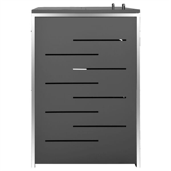 vidaXL Double Wheelie Bin Shed 138x77.5x112.5 cm Stainless Steel