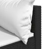 vidaXL Garden Corner Sofa with Cushions Black Poly Rattan
