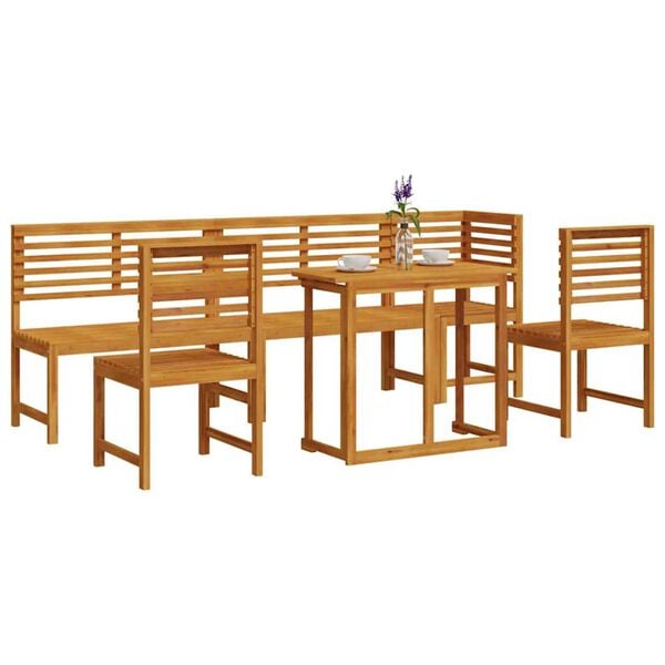 vidaXL Garden Bistro Set 6 pcs Brown Solid Acacia Wood