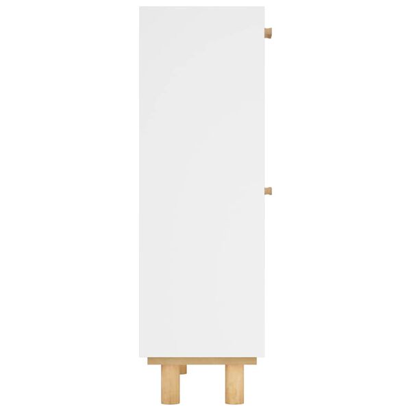 vidaXL Shoe Cabinet White 52x25x80 cm Engineered Wood&Natural Rattan