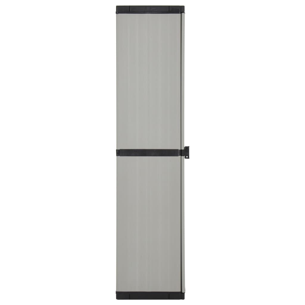 vidaXL Garden Storage Cabinet with 3 Shelves Grey & Black 34x40x168 cm
