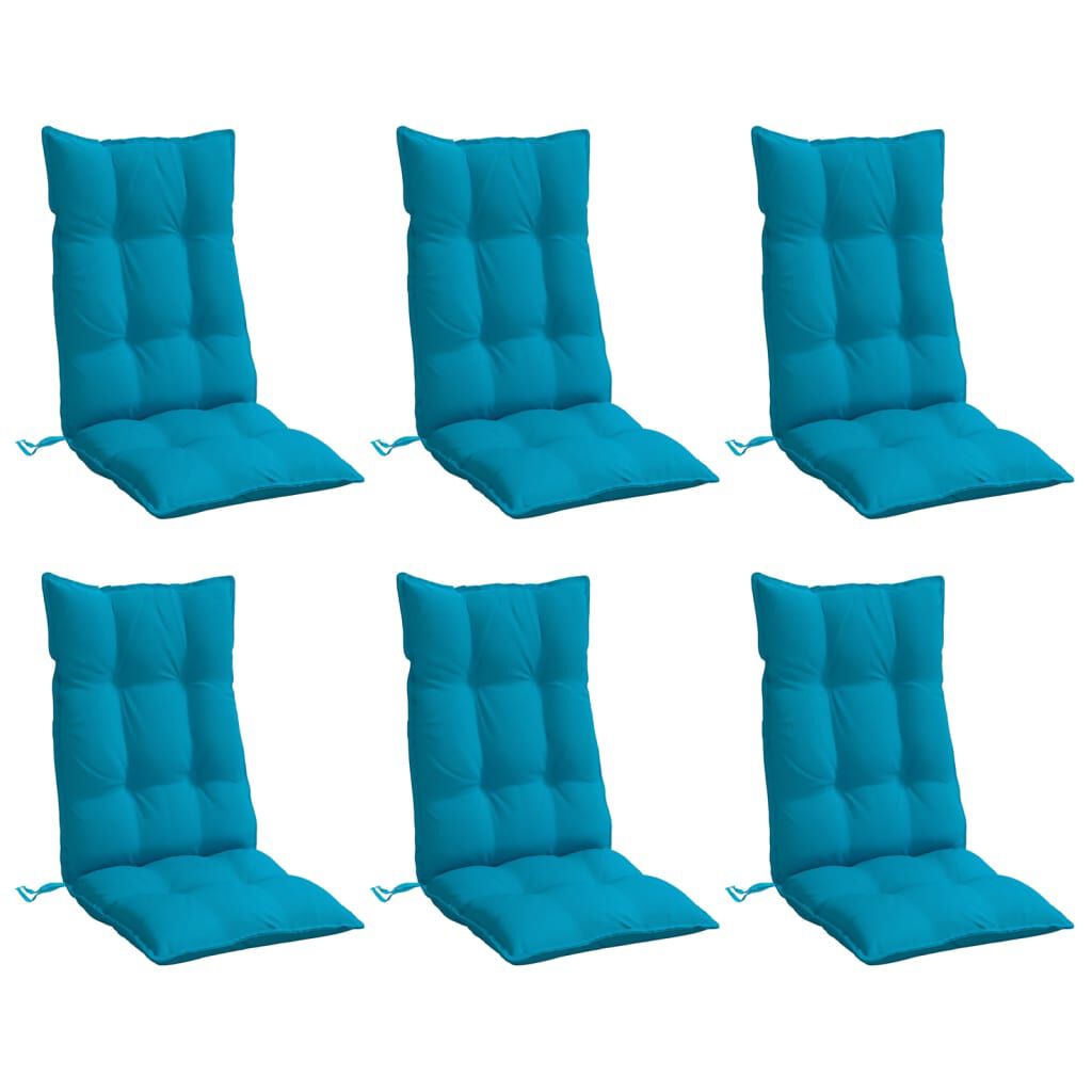 vidaXL Highback Chair Cushions 6 pcs Light Blue Oxford Fabric