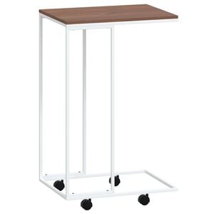 vidaXL Side Table with Wheels White 40x30x63.5 cm Engineered Wood