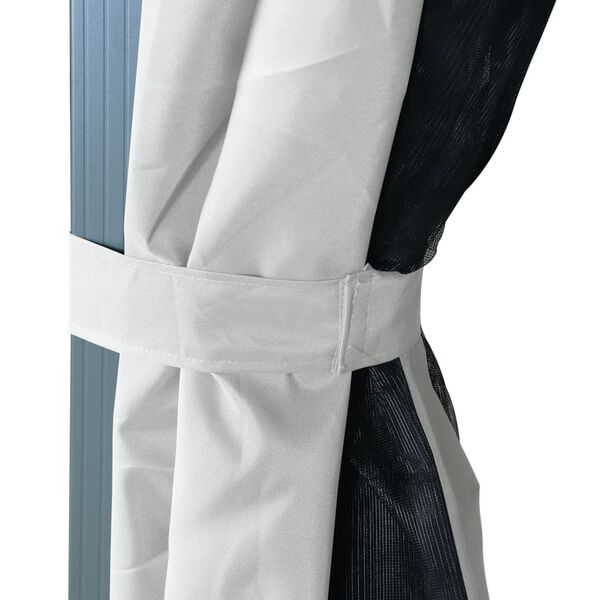 vidaXL Gazebo with Curtain 300x300 cm Cream Aluminium