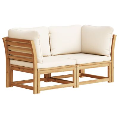 vidaXL Garden Sofa with Cushions 2-Seater Solid Wood Acacia