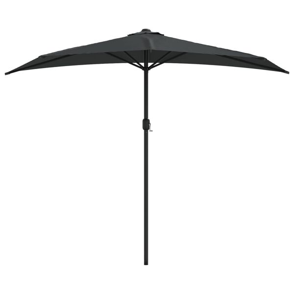 vidaXL Garden Parasol with Aluminium Pole Anthracite 270x144 cm Half