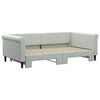 vidaXL Daybed with Trundle without Mattress Light Grey 100x190 cm