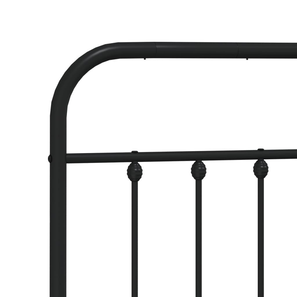 vidaXL Metal Bed Frame without Mattress with Footboard Black 150x200cm