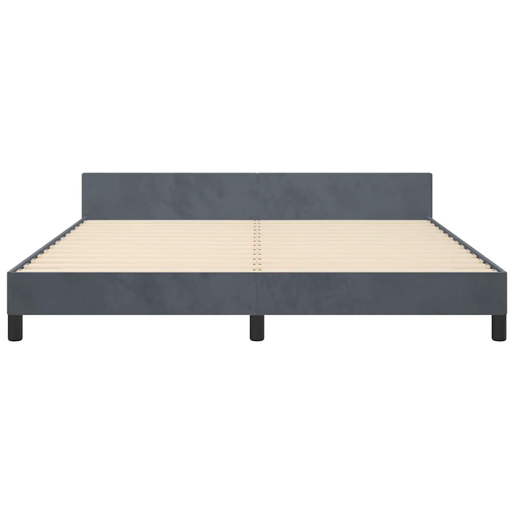 vidaXL Bed Frame without Mattress Dark Grey 183x213 cm Velvet