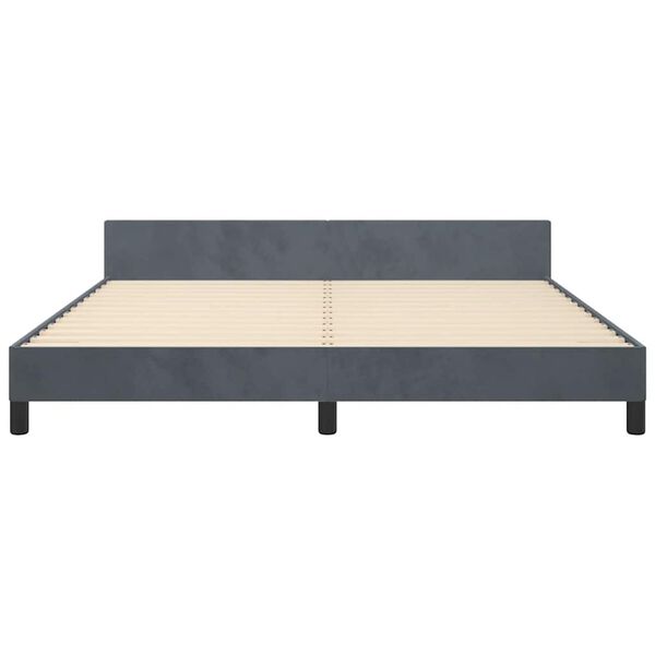 vidaXL Bed Frame without Mattress Dark Grey 183x213 cm Velvet
