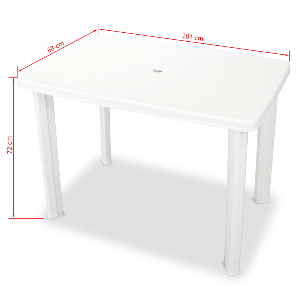 vidaXL 3 Piece Bistro Set Plastic White