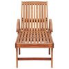 vidaXL Sun Lounger with Blue Cushion Solid Teak Wood