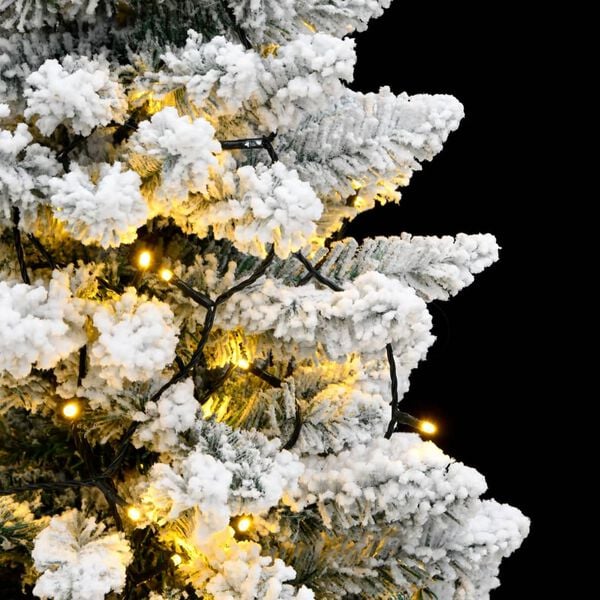 vidaXL Artificial Hinged Christmas Tree 300 LEDs & Flocked Snow 180 cm