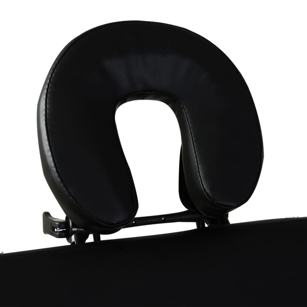 vidaXL Black Foldable Massage Table 2 Zones with Aluminium Frame