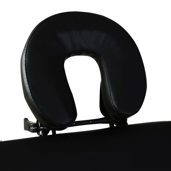 vidaXL Black Foldable Massage Table 2 Zones with Aluminium Frame