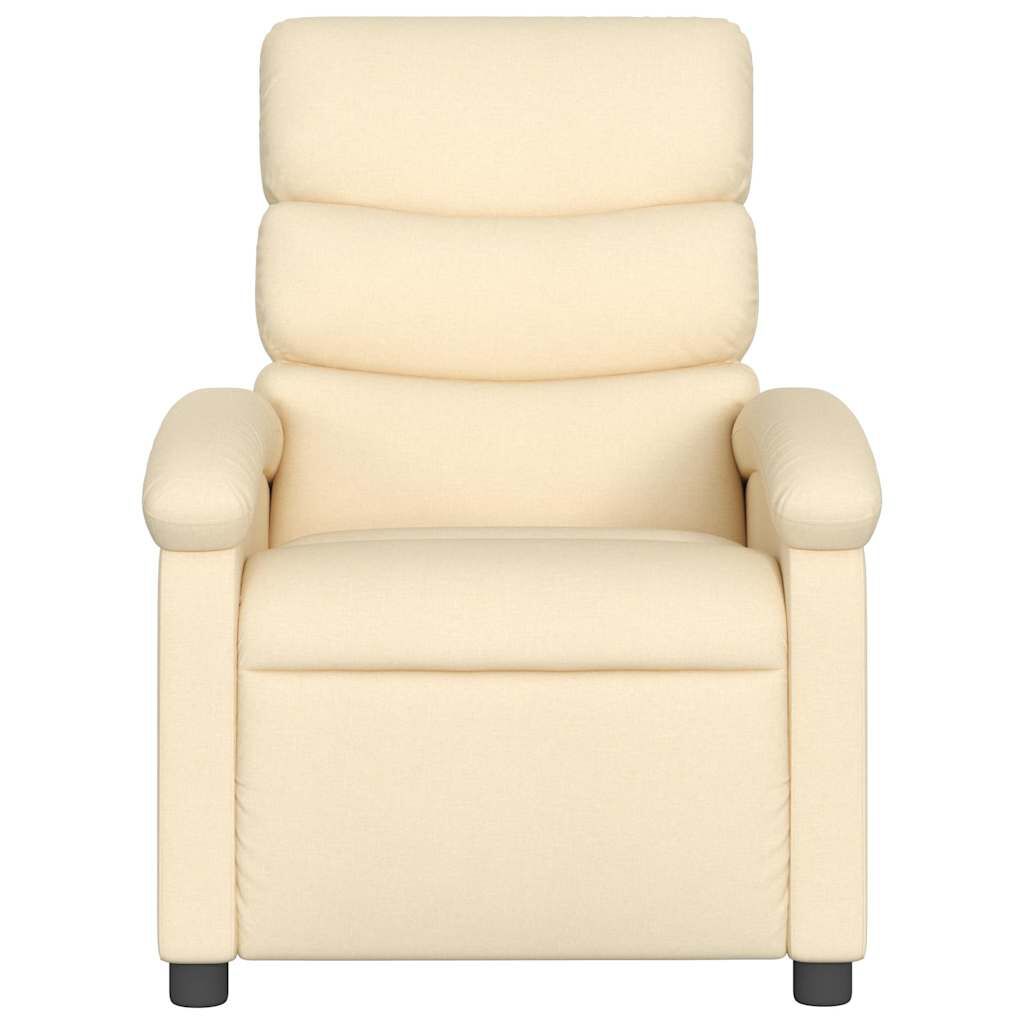 vidaXL Recliner Chair Cream Fabric