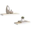 vidaXL Floating Wall Shelves 2 pcs Oak and White 60x23.5x3.8 cm MDF