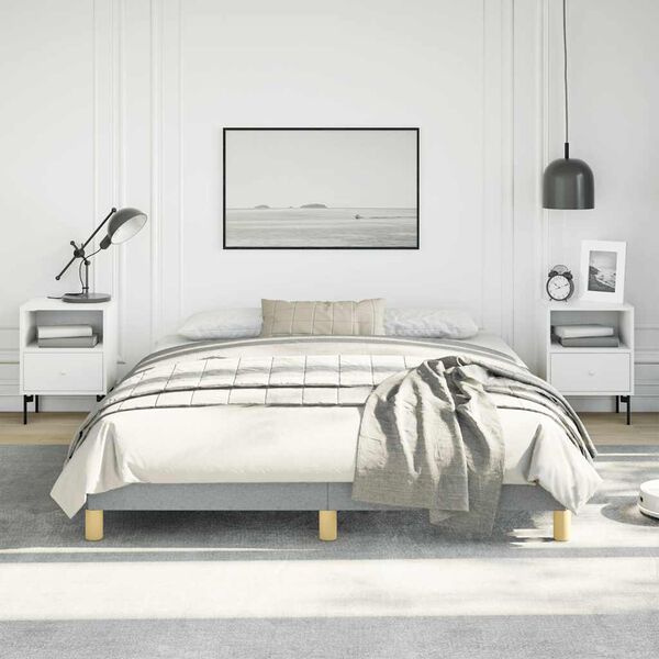 vidaXL Bed Frame without Mattress Light Grey 152x203 cm Queen Fabric