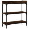 vidaXL Console Table with Shelves Smoked Oak 75x30x80 cm