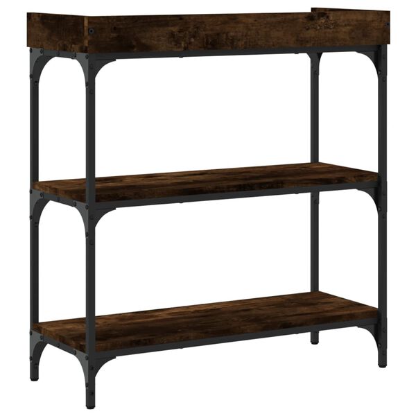 vidaXL Console Table with Shelves Smoked Oak 75x30x80 cm
