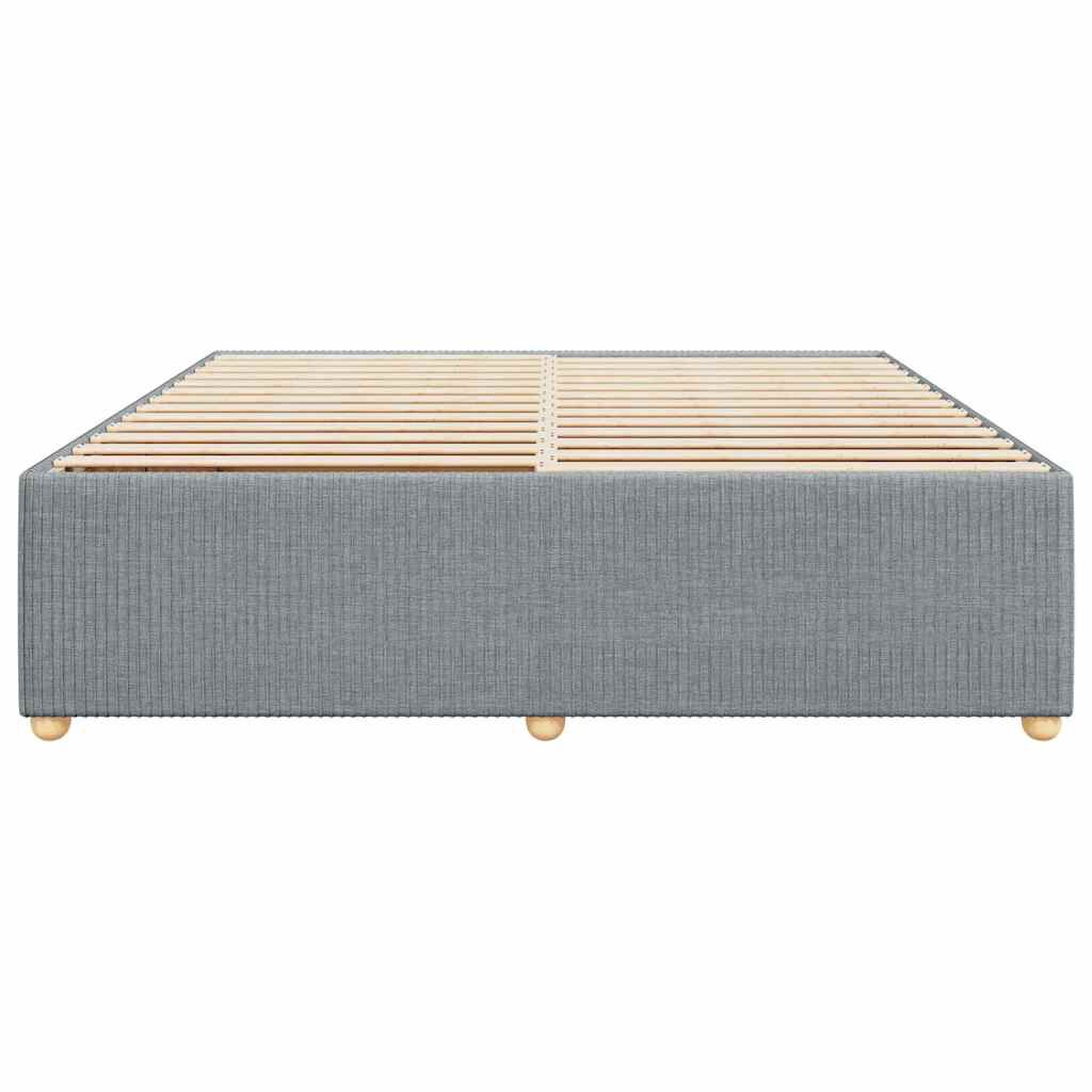 vidaXL Bed Frame without Mattress Light Grey King Fabric