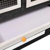 vidaXL Rabbit Hutch Grey and White 140x63x120 cm Solid Firwood