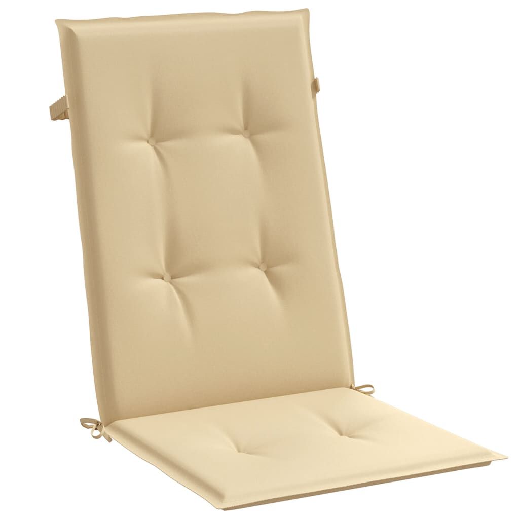 vidaXL Highback Chair Cushions 4 pcs Melange Beige 120x50x4 cm Fabric