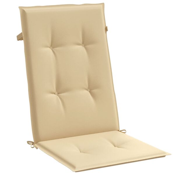 vidaXL Highback Chair Cushions 4 pcs Melange Beige 120x50x4 cm Fabric