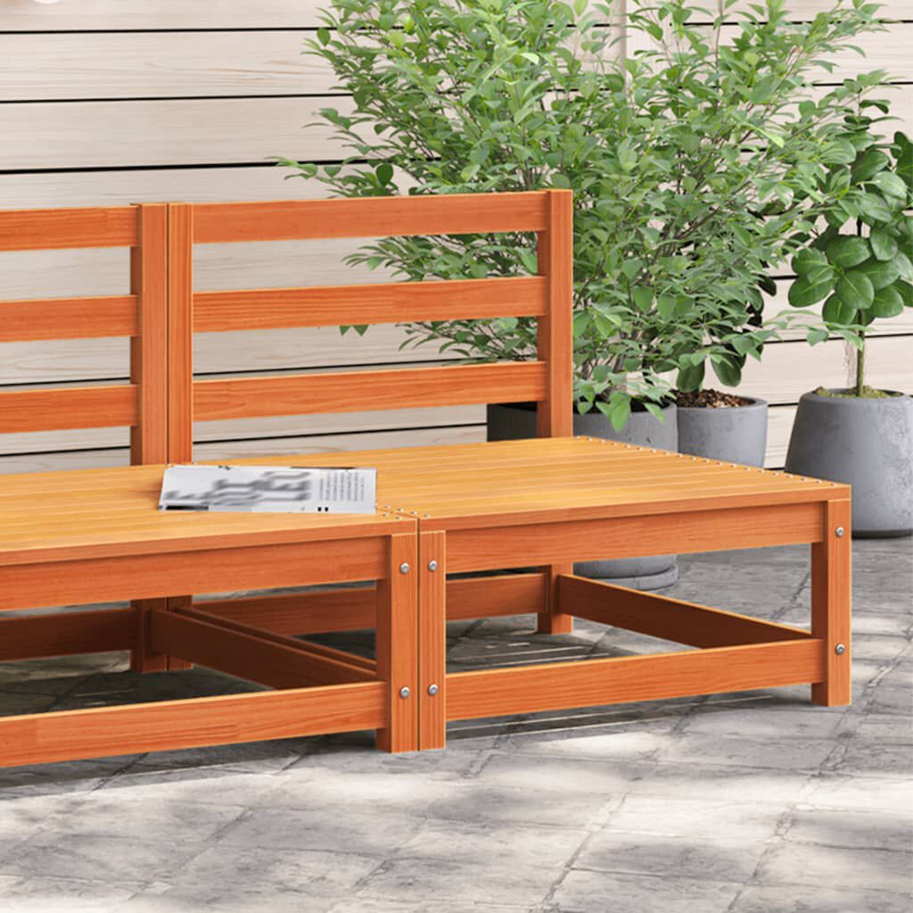 vidaXL Garden Sofa Armless Wax Brown 70x70x67 cm Solid Wood Pine