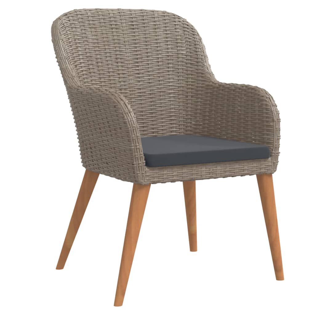 vidaXL 7 Piece Garden Dining Set with Cushions Brown