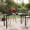 vidaXL Garden Dining Table Black 200x100x74cm Steel and Tempered Glass