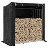 vidaxL Firewood Rack with Rain Cover 200x100x200 cm Galvanised Steel
