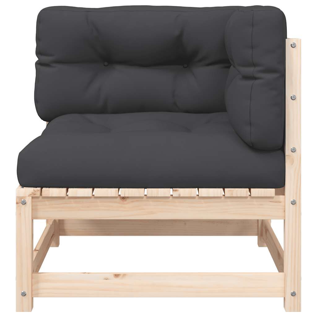 vidaXL Garden Sofas Corner with Cushions 2 pcs Solid Wood Pine