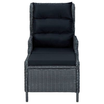 vidaXL 3 Piece Garden Lounge Set with Cushions Poly Rattan Dark Grey