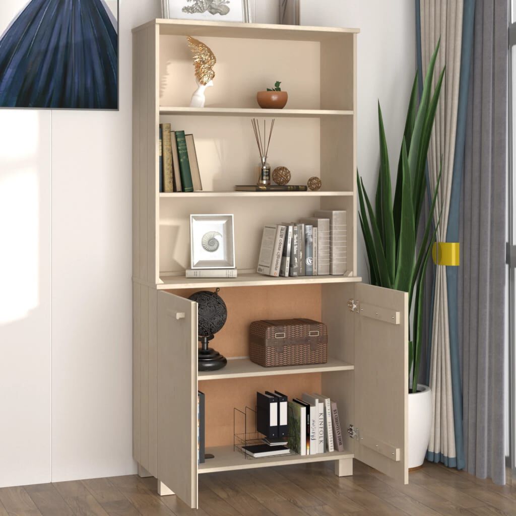 vidaXL Highboard HAMAR Solid Wood Pine Honey Brown